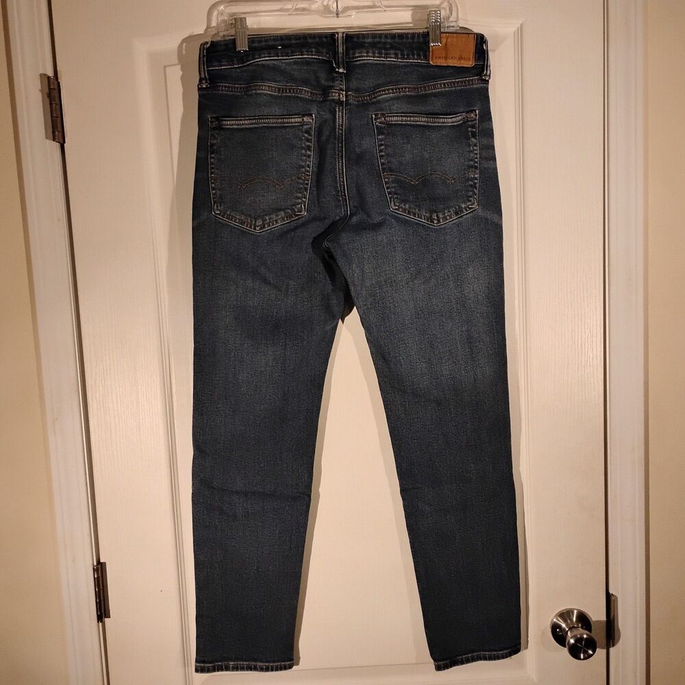 American Eagle jeans mens 32x30 blue denim stretch athletic fit tapered leg - Picture 10 of 11
